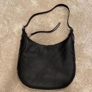Rebecca Minkoff black leather studded hobo bag